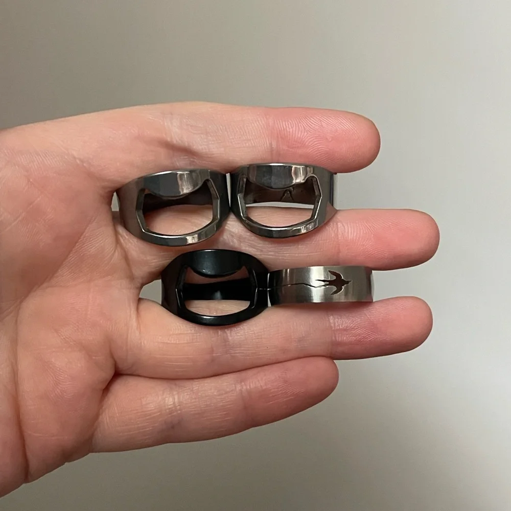 Large Bottle Opener Rings Stainless Steel NEW